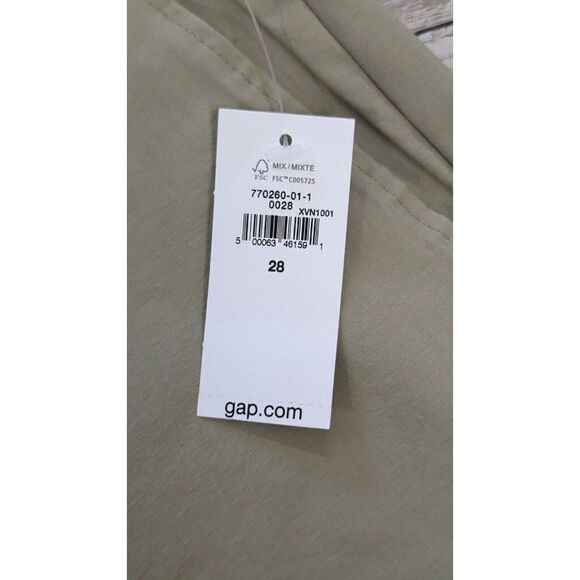 Gap Womens Size 28 Olive Flat Front 8" Tech Mid Rise Slash Pocket Chino Shorts - Picture 6 of 7